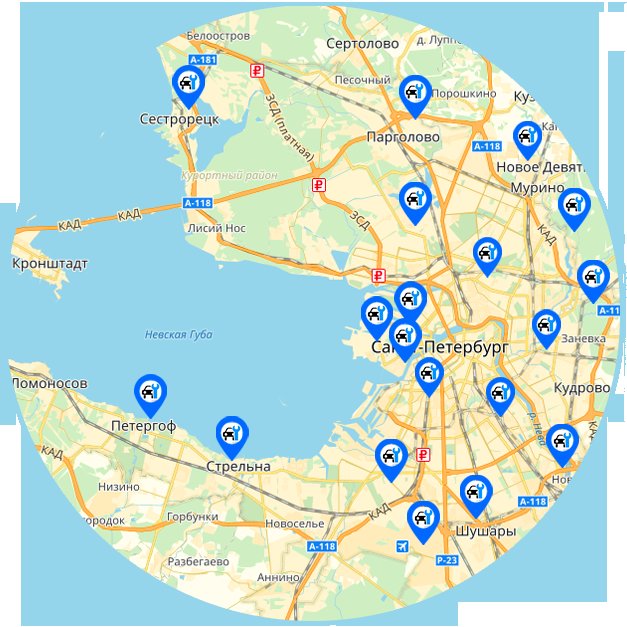 Карта санкт петербурга с парковками