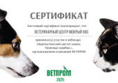 сертификат/документ Ветеринарного центра Мокрый нос на Краснобогатырской улице, д13 стр 3