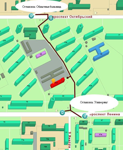 Карта октябрьского проспекта