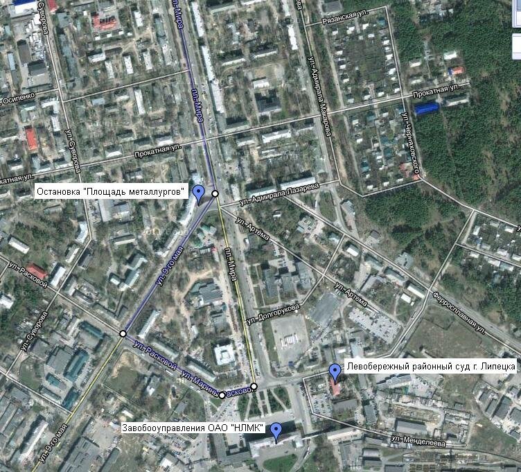 Левобережная улица липецк карта