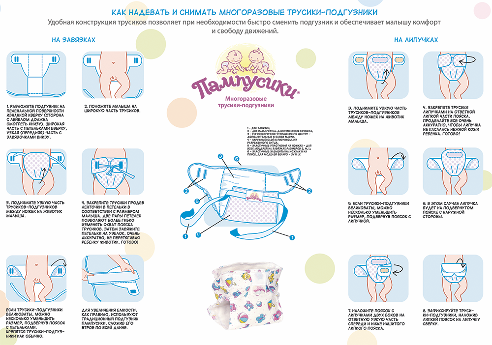 Как менять подгузник. Подгузники-трусики 