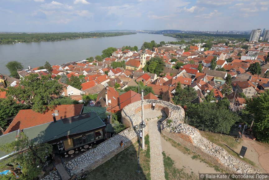 Вид с Башни Гардош на берега Дуная. Белград, Сербия